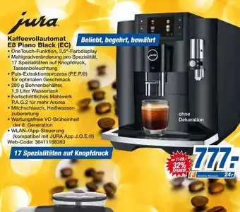 Expert Jura kaffeevollautomat e8 piano black (ec) Angebot