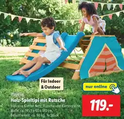 Lidl Playtive Holz-Spieltipi mit Rutsche Angebot