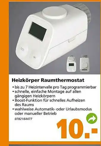 Globus Baumarkt Heizkörper Raumthermostat Angebot