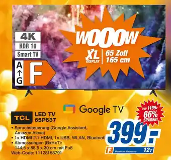 Expert Tcl led tv 65p637 Angebot