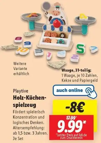 Lidl Playtive Holz-Küchenspielzeug Angebot