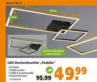 Globus Baumarkt Led Deckenleuchte „padella“ Angebot