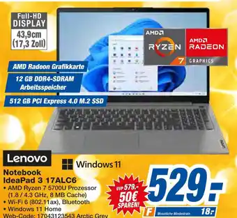 Expert Lenovo notebook ideapad 3 17alc6 Angebot