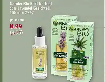 Globus Garnier Bio Hanf Nachtöl Oder Lavendel Gesichtsöl Angebot