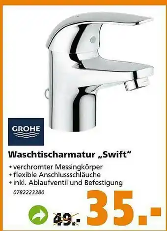 Globus Baumarkt Grohe Waschtischarmatur „swift“ Angebot