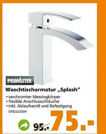 Globus Baumarkt Primaster Waschtischarmatur „splash“ Angebot