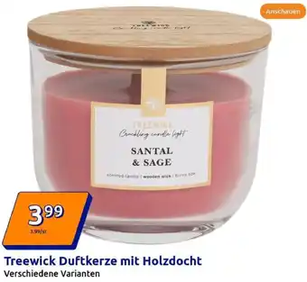 Action Treewick Duftkerze mit Holzdocht Angebot