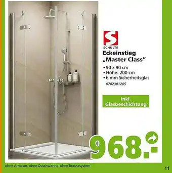 Globus Baumarkt Shulte Eckeinstieg „master Class“ Angebot