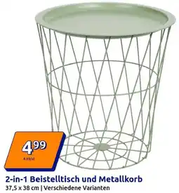 Action 2-in-1 Beistelltisch und Metallkorb Angebot