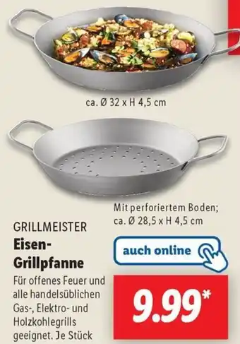 Lidl GRILLMEISTER Eisen Grillpfanne Angebot