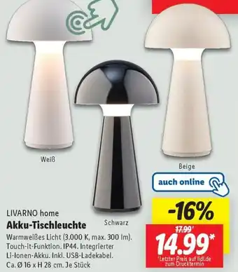 Lidl LIVARNO home Akku-Tischleuchte Angebot