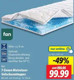 Lidl fan 7-Zonen Matratzen Gelschaumtopper Angebot