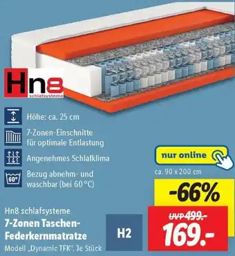 Lidl Hn8 schlafsysteme 7-Zonen Taschen Federkernmatratze Angebot