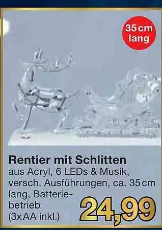 Jawoll Rentier Mit Schlitten Angebot