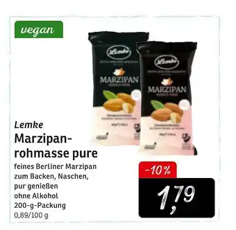 KONSUM Lemke Marzipan-rohmasse Pure Angebot