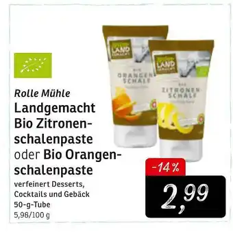 KONSUM Rolle Mühle Landgemacht Bio Zitronen-schalenpaste Oder Bio Orangen-schalenpaste Angebot