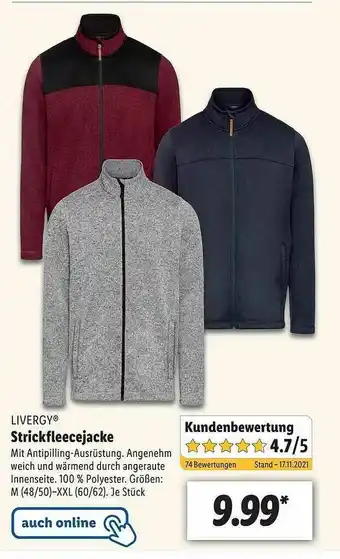 Lidl Livergy Strickfleecejacke Angebot