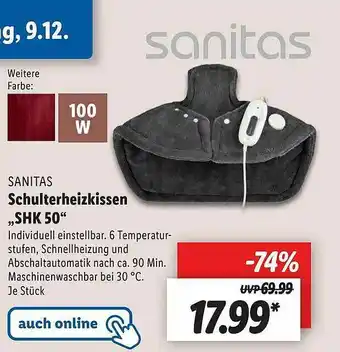 Lidl Sanitas Schulterheizkissen „shk 50” Angebot