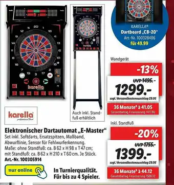 Lidl Karella Elektronischer Dartautomat „e-master” Angebot