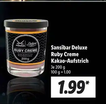 Lidl Sansibar Deluxe Ruby Creme Kakao-aufstrich Angebot