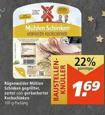 Marktkauf Rügenwalder Mühlen Schinken Gegrillter, Zarter Oder Geräucherter Kochschinken Angebot