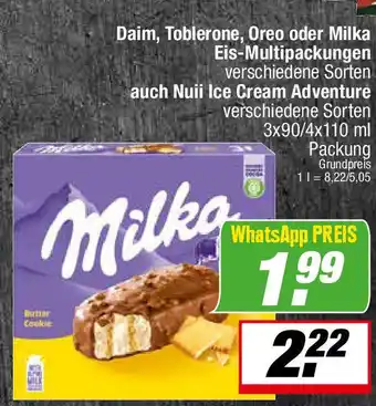 L. STROETMANN GROSSMARKT Daim, Toblerone, Oreo oder Milka Eis-Multipackungen auch Nuii Ice Cream Adventure Angebot