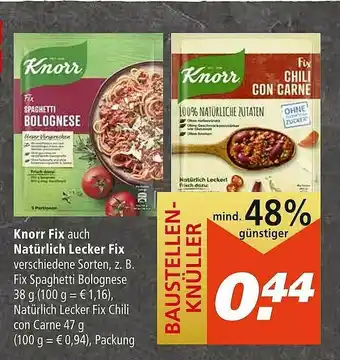 Marktkauf Knorr Fix Auch Natürlich Lecker Fix Angebot