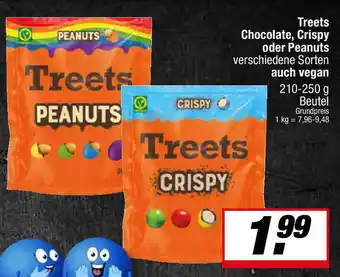 L. STROETMANN GROSSMARKT Treets Chocolate, Crispy oder Peanuts verschiedene Sorten auch vegan Angebot