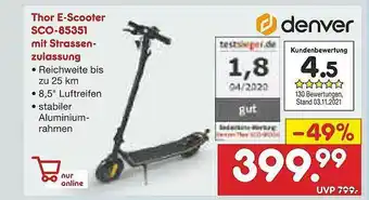 Netto Marken-Discount Thor E-scooter Sco-85351 Mit Strassen-zulassung Denver Angebot