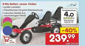 Netto Marken-Discount 2-sitz Gokart Versch. Farben Angebot