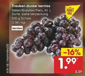 Netto Marken-Discount Trauben Dunkel Kernlos Angebot