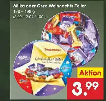 Netto Marken-Discount Milka Oder Oreo Weihnachts-teller Angebot