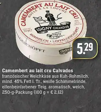 Edeka Camembert Au Lait Cru Calvados Angebot