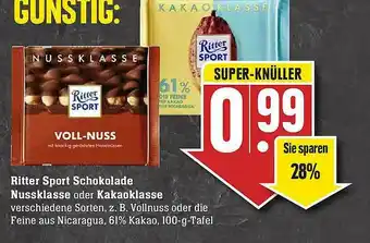 Edeka Ritter Sport Schokolade Nussklasse Oder Kakaoklasse Angebot