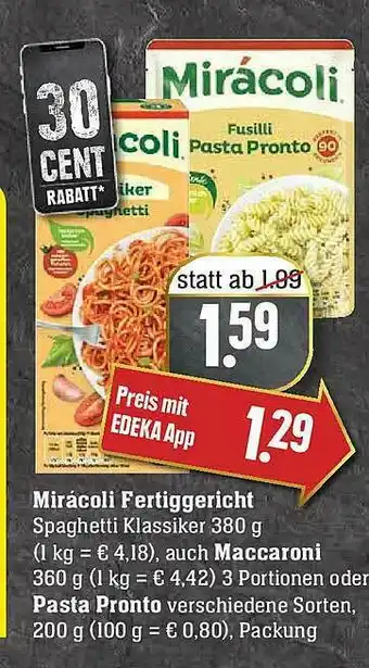 Edeka Mirácoli Fertiggericht Auch Macarroni Oder Pasta Pronto Angebot