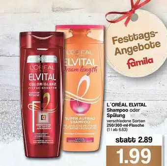 Famila Nord West L'oréal Elvital Shampoo Oder Spülung Angebot