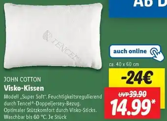 Lidl JOHN COTTON Visko-Kissen Angebot