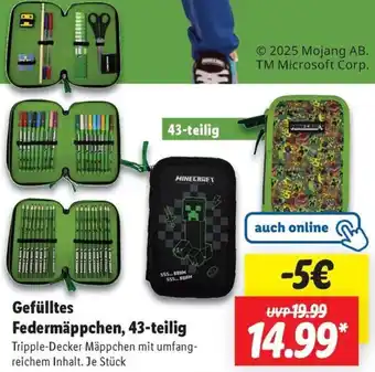 Lidl Gefülltes Federmäppchen, 43-teilig Angebot