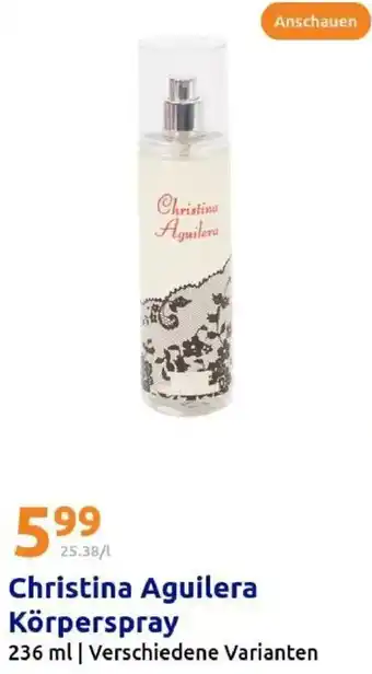 Action Christina Aguilera Körperspray Angebot