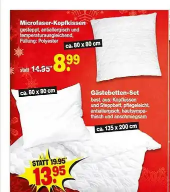 Repo Markt Microfaser-kopfkissen Gästebetten-set Angebot