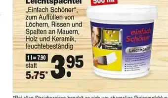 Repo Markt Leichtspachtel „einfach Schöner” Angebot