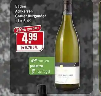 REWE Kaufpark Baden Achkarren Grauer Burgunder Angebot