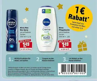 REWE Kaufpark Nivea Men Deo Spray Angebot