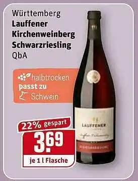 REWE Kaufpark Württemberg Lauffener Kirchenweinberg Schwarzriesling Angebot