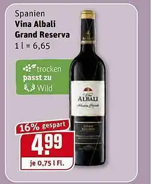 REWE Kaufpark Spanien Vina Albali Grand Reserva Angebot