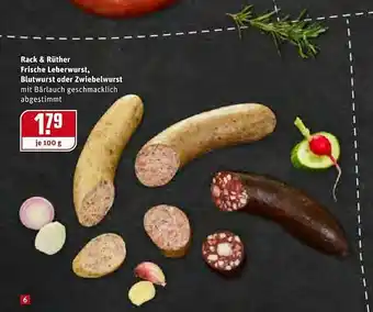 REWE Kaufpark Rack & Rüther Frische Leberwurst. Blutwurst Oder Zwiebelwurst Angebot