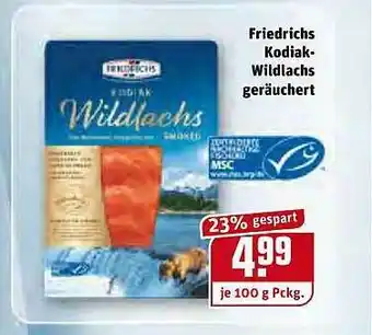 REWE Kaufpark Friedrichs Kodiak Wildlachs Geräuchert Angebot