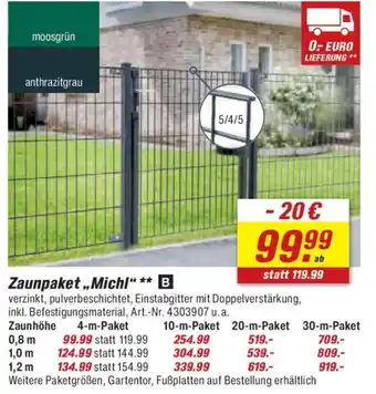 toom Baumarkt Zaunpaket,,Michl" Angebot