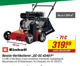 toom Baumarkt Einhell Benzin-Vertikutierer,,GC-SC 4240 P" Angebot