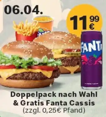 McDonald’s Doppelpack nach Wahl & Gratis Fanta Cassis Angebot